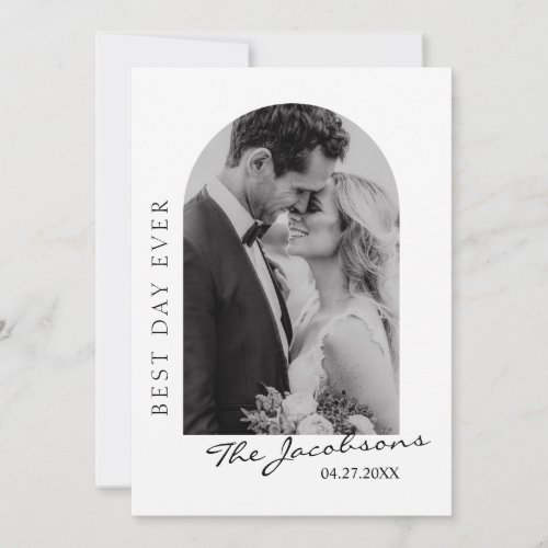 Mr and Mrs Photo Wedding Thank You card 