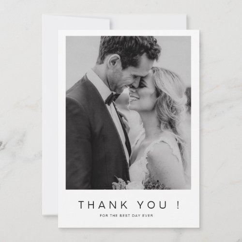 Mr and Mrs Photo Wedding Thank You Foil Card