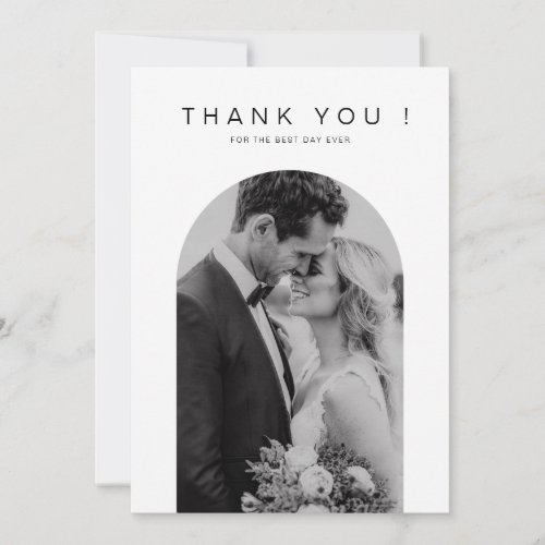 Mr and Mrs Photo Wedding Thank You Foil Card