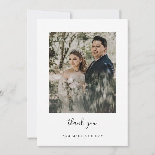 Mr and Mrs Photo Wedding Thank You Foil Card