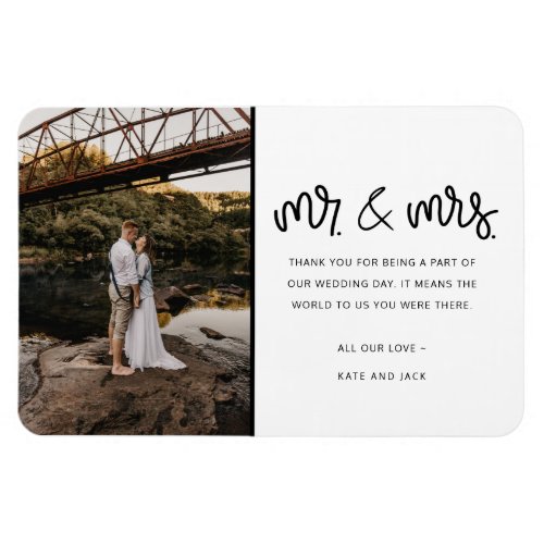 Mr and Mrs Photo Wedding Thank You  Magnet