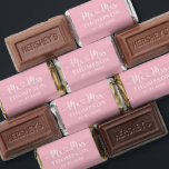 Mr and Mrs Pink Heart Script Personalized Wedding Hershey's Miniatures<br><div class="desc">Elegant custom wedding Hershey's Chocolate Miniatures candy favors include a modern and minimal "Mr and Mrs" design in heart calligraphy script featuring a monogram of the married couple's last name and wedding date in stylish text that can be personalized. The back includes a simple and sweet thank you message to...</div>