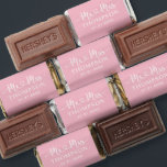 Mr and Mrs Pink Heart Script Personalized Wedding Hershey's Miniatures<br><div class="desc">Elegant custom wedding Hershey's Chocolate Miniatures candy favors include a modern and minimal "Mr and Mrs" design in heart calligraphy script featuring a monogram of the married couple's last name and wedding date in stylish text that can be personalized. The back includes a simple and sweet thank you message to...</div>