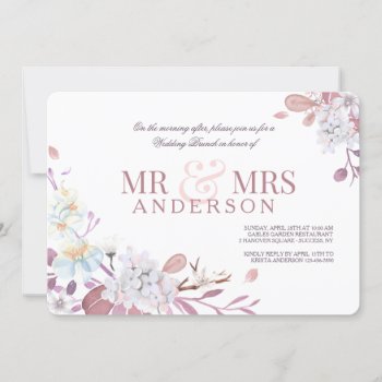 Mr. And Mrs. Pink Post Wedding Brunch Invitation by CottonLamb at Zazzle