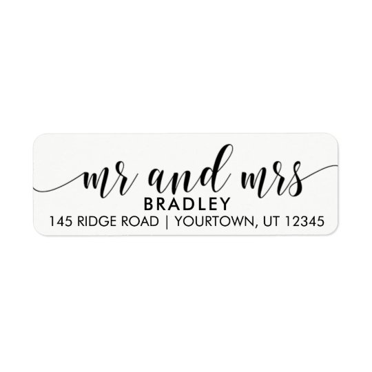 Mr and Mrs Return Address Labels | Zazzle.com