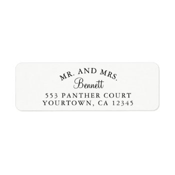 Mr And Mrs Return Address Labels Rounded Text by autumnandpine at Zazzle