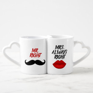 MR. and MRS. RIGHT couple mugs