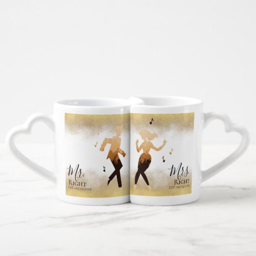 Mr and Mrs Right Custom Last Name Couples Photo  Coffee Mug Set