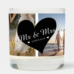 Mr And Mrs Romantic Photo Collage Wedding Scented Candle