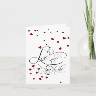 Mr and Mrs | Ruby Heart Confetti Thank You Card