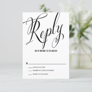 Mr. and Mrs. Rustic Calligraphy Wedding RSVP Card