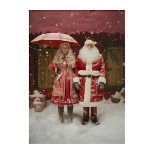 Mr and Mrs Santa Claus Acrylic Print