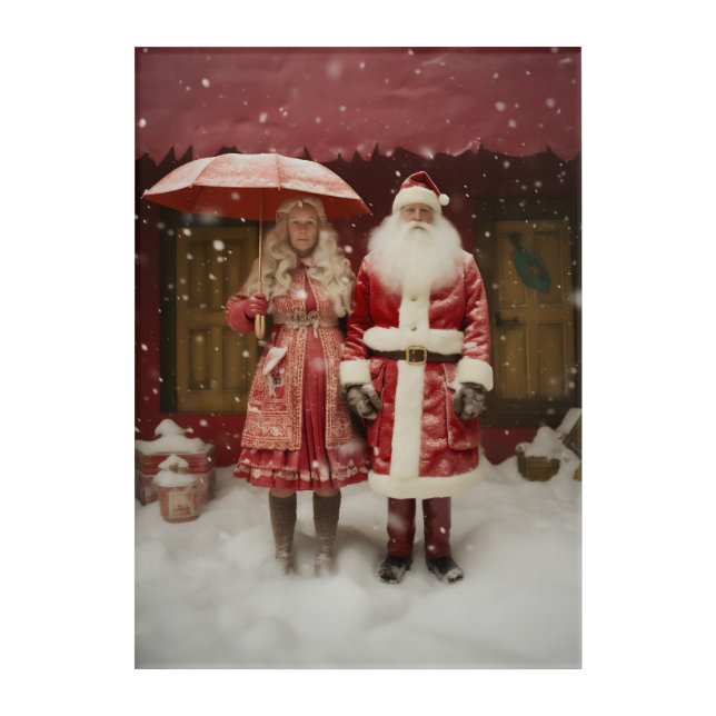 Mr and Mrs Santa Claus Acrylic Print (Front)
