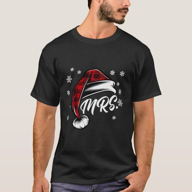 Mr And Mrs Santa Claus Christmas Couples Matching  T-Shirt (Front)