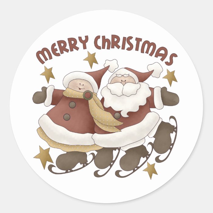 Mr. And Mrs. Santa Claus Christmas Stickers