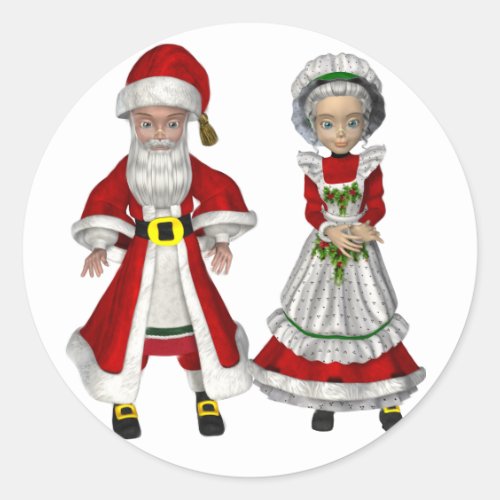 Mr. and Mrs. Santa Claus Christmas Stickers