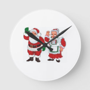 "MR AND MRS SANTA CLAUS" CLOCK