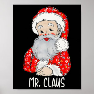 Mr and Mrs Santa Claus Couples Matching Christmas Poster