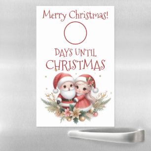 Mr. and Mrs. Santa Claus days until Christmas  Magnetic Dry Erase Sheet