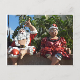 Mr and Mrs Santa Claus Holiday Postcard