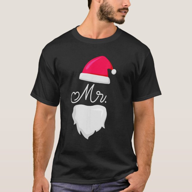 Mr And Mrs Santa Claus Pajamas Couples Matching Ch T-Shirt (Front)