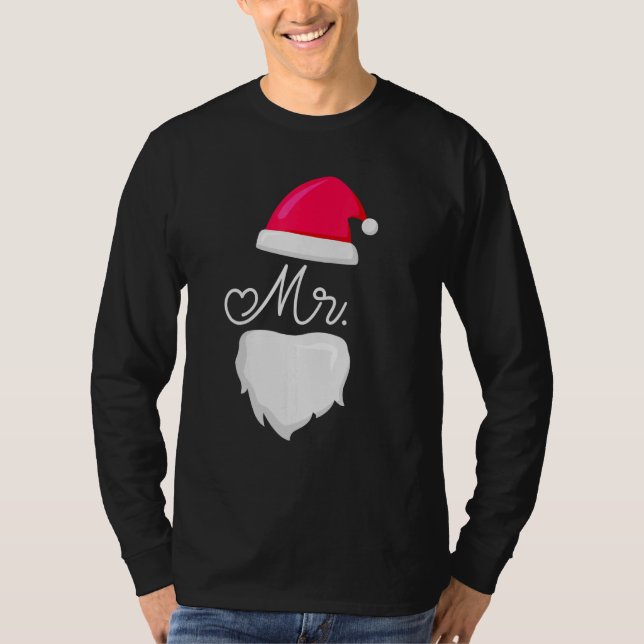 Mr And Mrs Santa Claus Pajamas Couples Matching Ch T-Shirt (Front)