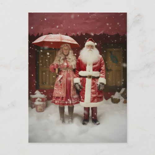 Mr and Mrs Santa Claus Postcard