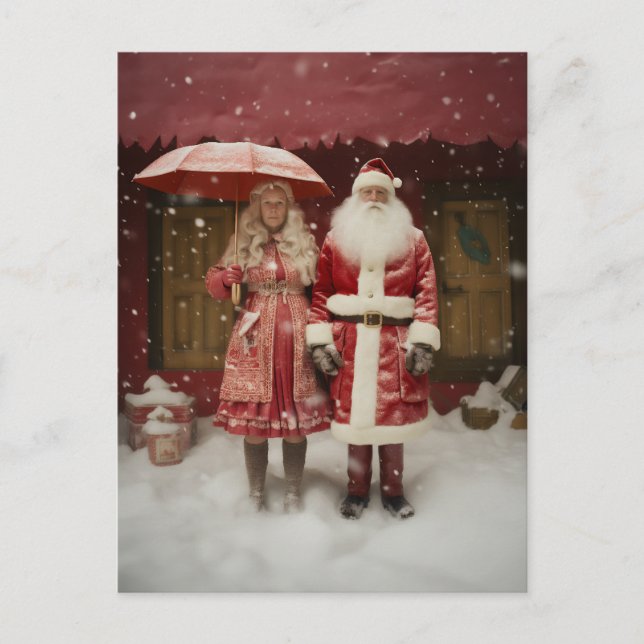 Mr and Mrs Santa Claus Postcard (Front)