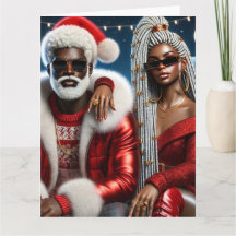 Mr and Mrs Santa Folded Greeting Card