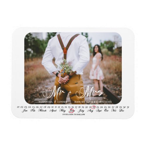 Mr and Mrs Save the Date Infinity Calendar Magnet