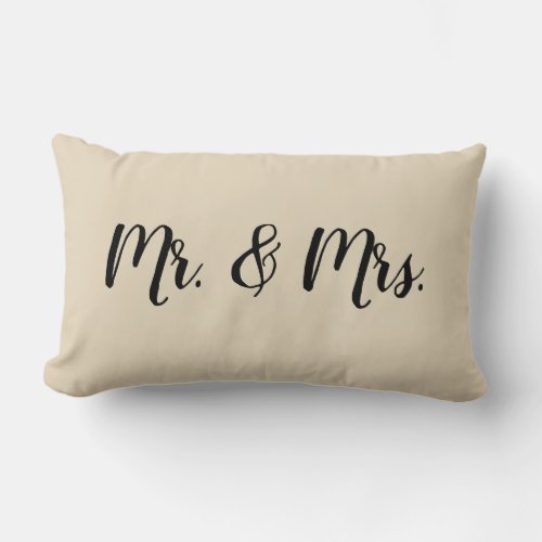Mr and Mrs Script Bedroom Wedding Pillow