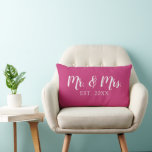 Mr and Mrs Script Established Wedding Pillow<br><div class="desc">Our Mr and Mrs script pillow is the perfect gift for newly weds.</div>