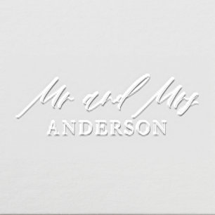 Mr and Mrs Scripted Embosser