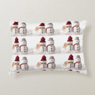 **MR AND MRS SNOWMAN COUPLE" CHRISTMAS ACCENT PILLOW
