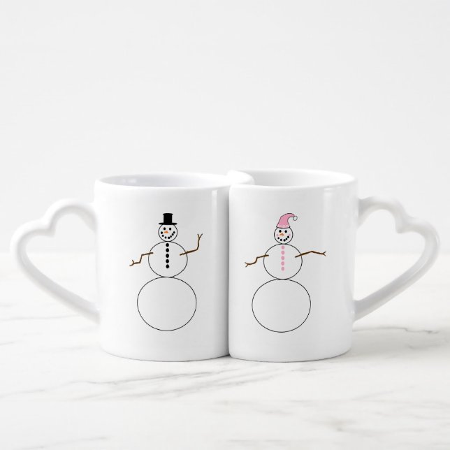 Mr. and Mrs. Snowman Mugs (Front Nesting)