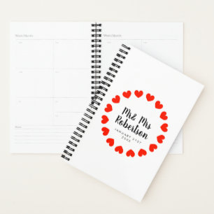 Mr and Mrs spiral planner for wedding couple