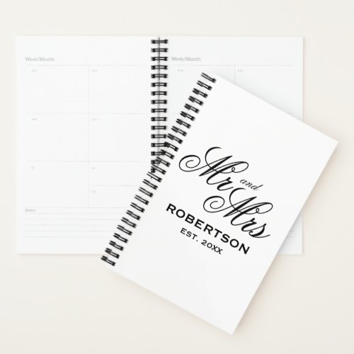 Mr and Mrs spiral wedding planner for couple