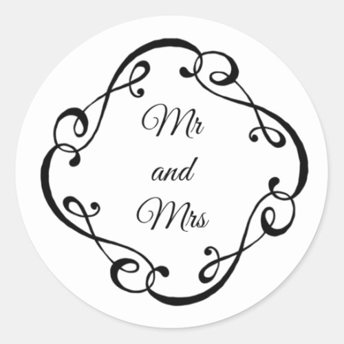 Mr and mrs sticker
