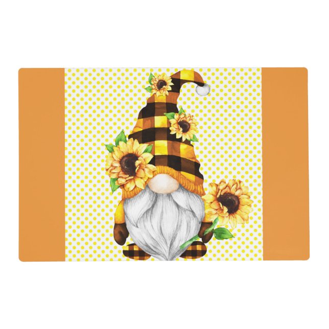 Mr. And Mrs. Sunflower Gnome  Placemat (Front)
