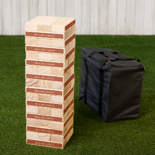 Mr And Mrs Terracotta Wedding Topple Tower