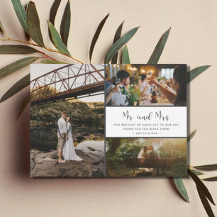 Mr and Mrs Thank You Photo Collage Gray and White