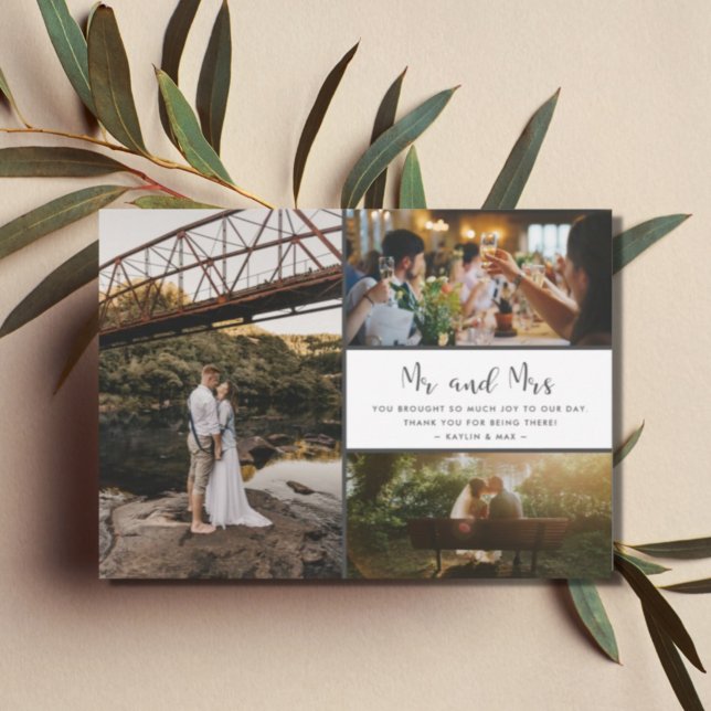 Mr and Mrs Thank You Photo Collage Gray and White (Creator Uploaded)