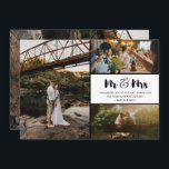Mr and Mrs Thank You Photo Collage Wedding<br><div class="desc">Mr and Mrs design wedding thank you cards featuring four of your favorite wedding photos. Show your family and friends your appreciation for being a part of your wedding celebration with one of these beautiful thank you cards. If you need help with the template or placing your photos, contact me...</div>