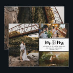 Mr and Mrs Thank You Photo Collage Wedding Card<br><div class="desc">Mr and Mrs design wedding thank you cards featuring four of your favorite wedding photos. Show your family and friends your appreciation for being a part of your wedding celebration with one of these beautiful thank you cards. If you need help with the template or placing your photos, contact me...</div>