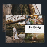 Mr and Mrs Thank You Photo Collage Wedding Card<br><div class="desc">Mr and Mrs design wedding thank you cards featuring four of your favorite wedding photos. Show your family and friends your appreciation for being a part of your wedding celebration with one of these beautiful thank you cards. If you need help with the template or placing your photos, contact me...</div>