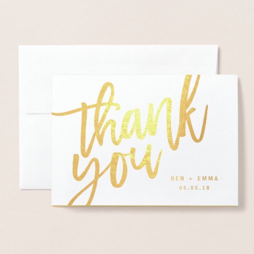 Mr and Mrs thank you photograph real foil Foil Card | Zazzle