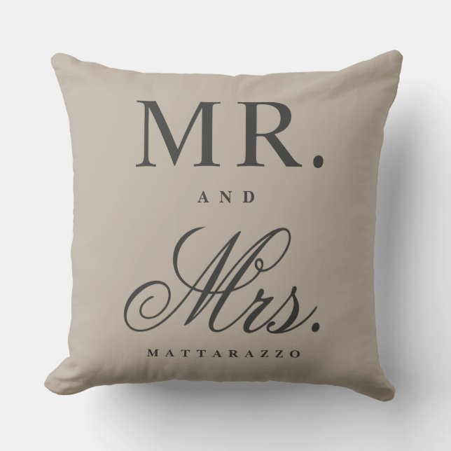 Mr. and Mrs. Throw Pillow (Front)