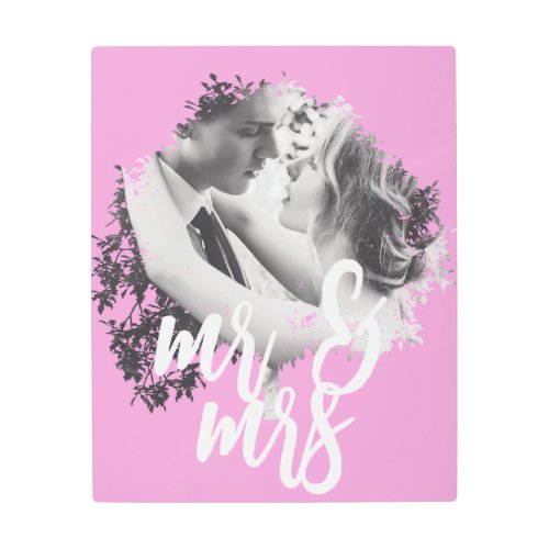 Mr and Mrs Tree outline couple marriage photo Metal Print