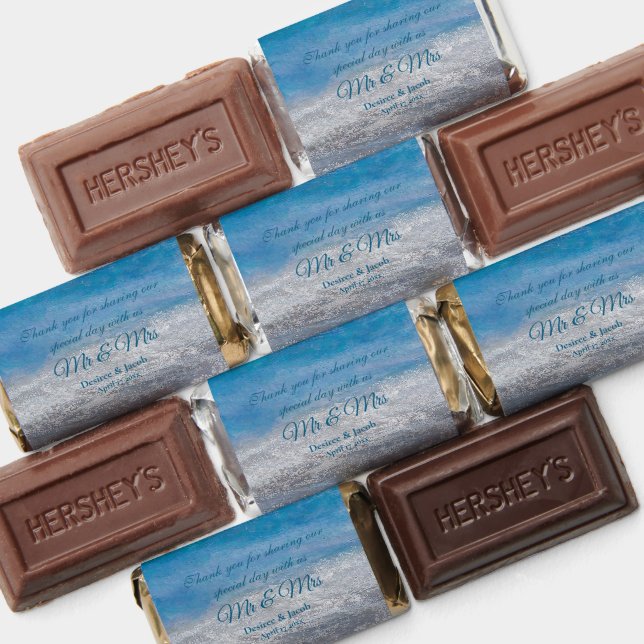 Mr And Mrs Tropical Blue Beach Coastal Ocean Waves Hershey's Miniatures (Assorted)