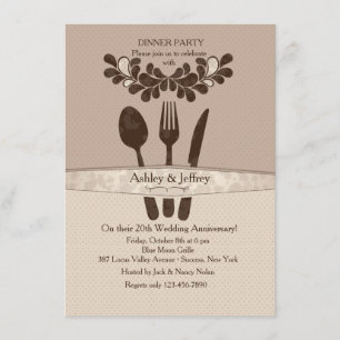 Mr. and Mrs. Utensils Dinner Party Invitation